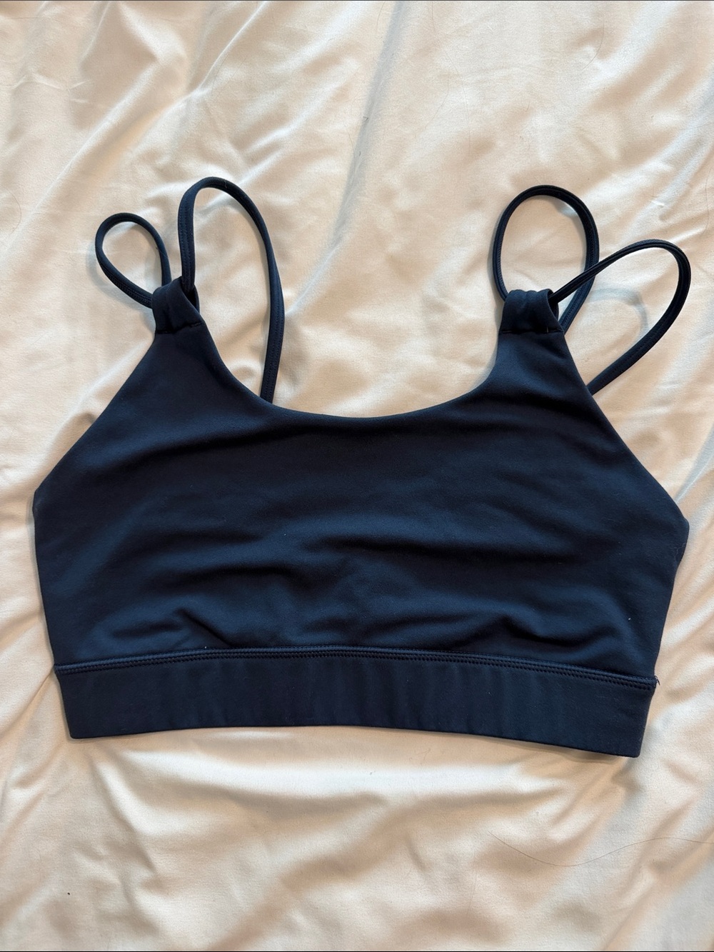 Minimal Double-Strap Sports Bra - Black